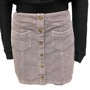 She + Sky Corduroy Snap Front Mini Skirt Size Medium